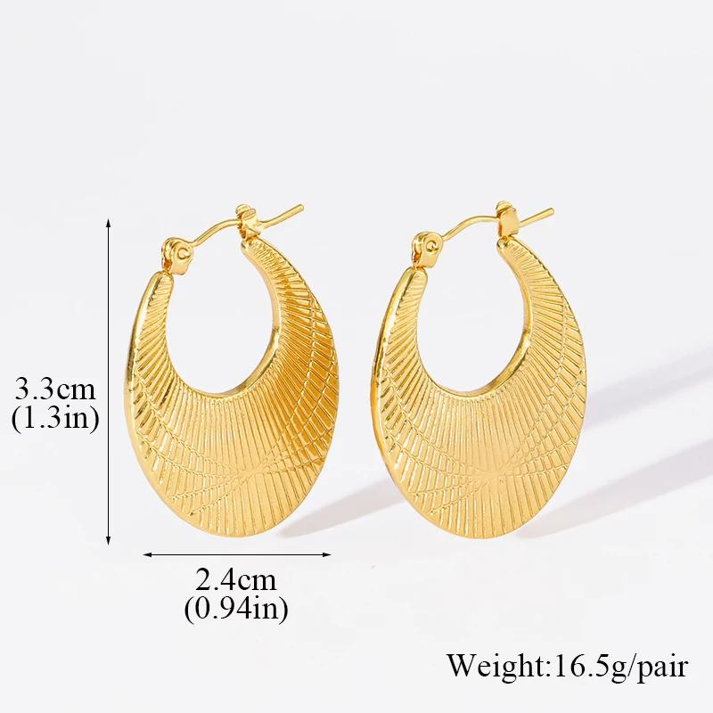 EILIECK 316L Edelstahl Goldfarben Runde Herz-Creolen für Frauen und Mädchen, Modische Ohrschmuck, Urlaubsgeschenk, Bijoux – Detail 10