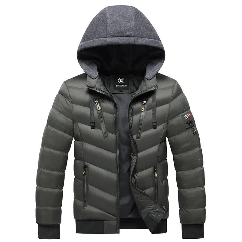 Men Winter New Warm Thick Waterproof Parkas Jacket 2022 Mens Autumn Outwear Outfits Windproof Detachable Hat Cotton Parka Coats