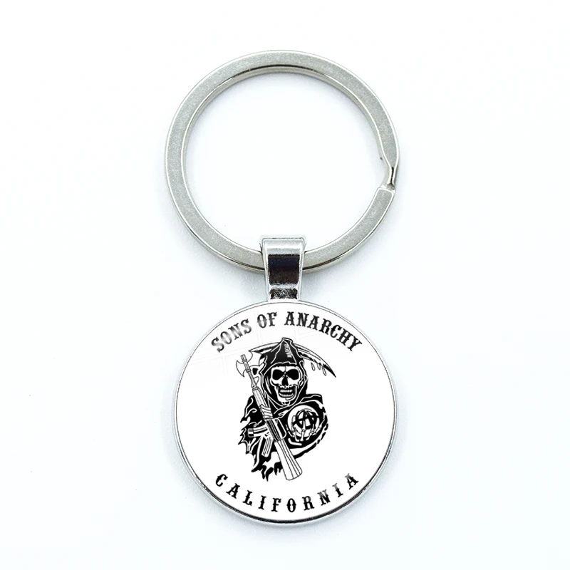 Sons Of Anarchy LOGO Key Chain Key Ring Freedom Symbol Pendant анархия Keychain Rock Punk Keyring Vest Cosplay Gift