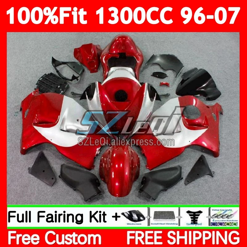 Hayabusa For SUZUKI GSXR1300 87No.69 GSXR 1300 CC 1996 1997 1998 Red silvery 1999 00 2001 2002 2003 2004 2005 2006 2007 Fairing