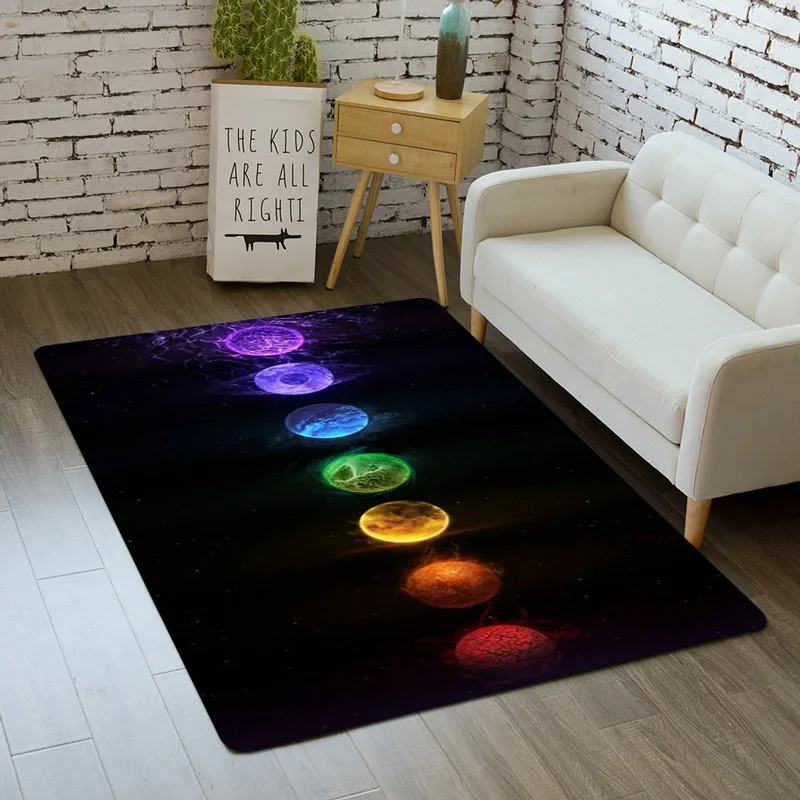 

3D Colorful Planet Printed Universe Star Carpets Non-slip Area Rugs for Home Living Room Bedroom Large Decoration Soft Floor Mat