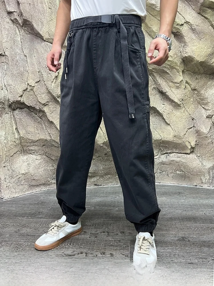  Line 3D Tailored Heavyweight Washed Pure Cotton Men's Fashion Workwear Casual Pants Spring Autumn New Arrival