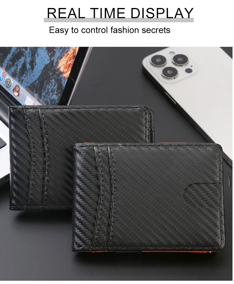 Kartenetui aus PU, multifunktionale Kartenhülle, superfeste, verschleißfeste RFID-Schutz-Kartenklemme – Detail 13