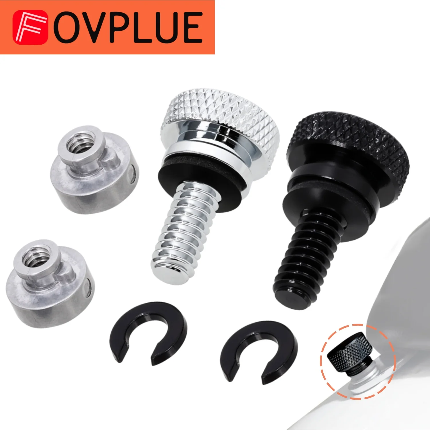 1/4″-20 Thread Bolt Screw Nut Kit Motorcycle Seat accessories For Harley Touring Dyna Softail Low Rider Sportster 883 Street Bob