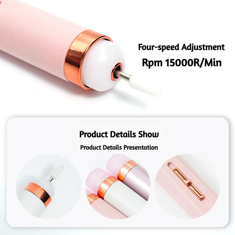 Multifunctional Electric Nail Drill Professional Nail File Manicure Tool for Manicure Pedicure Nail Carving Buffing Kit