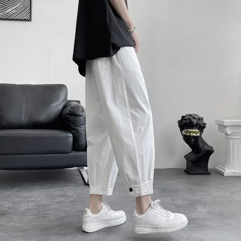 

Мужские повседневные брюки-карго свободного кроя, модные широкие брюки-фонарики на весну-осень, уличный стиль, свободный крой