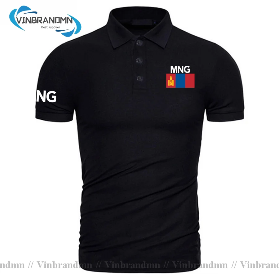 Mongolia Polo Shirts Men Short Sleeve Pure Cotton Apparel New Classic Brand Shirts Country Flag Design Tees MNG Mongol Mongolian