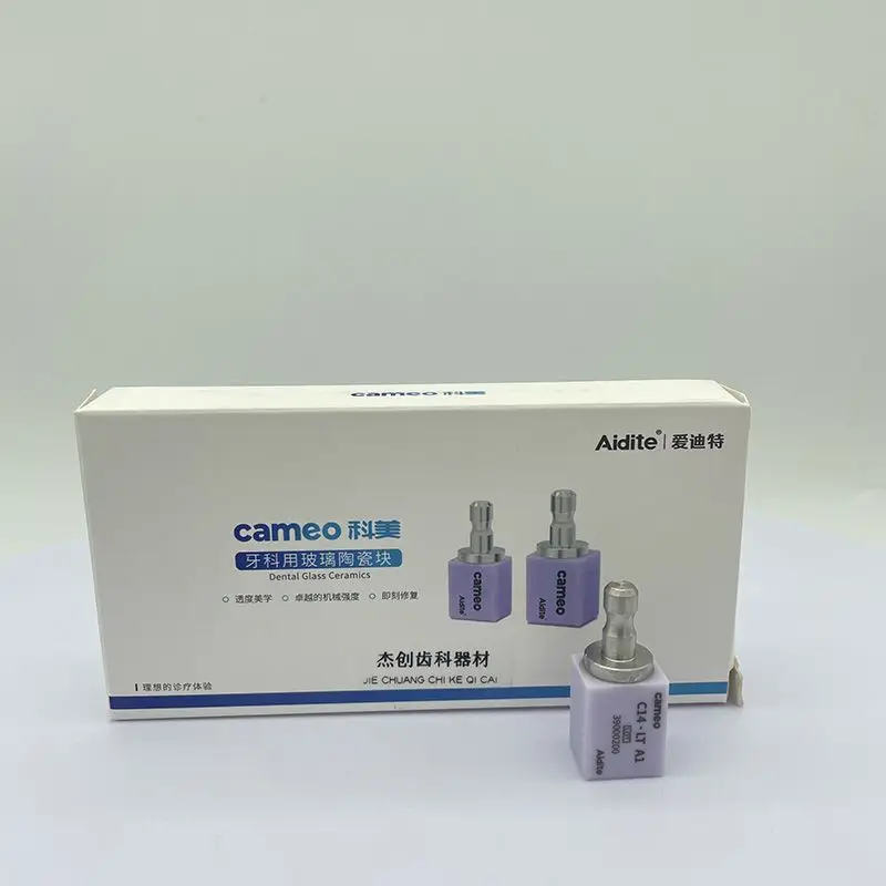 Aidite Blue Porcelain Kemei Glass Ceramic Cutting Porcelain Blocks Dental Glass Ceramic Blocks
