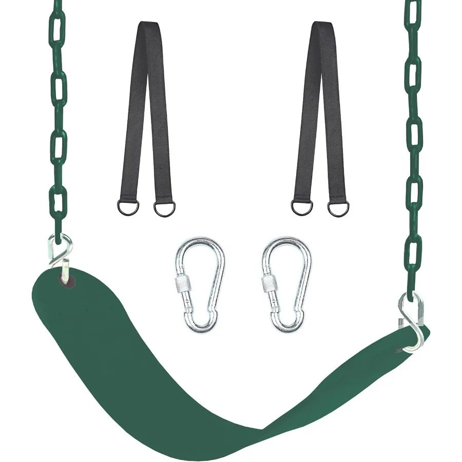 

66 Heavy Duty Coated Iron Chain Sensory Swing Seat Therapy Outdoor Playground Set Accessories With Snap Hooks and Hanging Strap