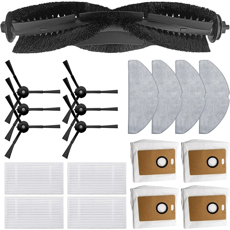 

A84X-19PCS Вакуумные аксессуары для Tapo RV30 Max/RV30 Max Plus/RV20 Max/RV20 Max Plus Основная боковая щетка Фильтры Швабра Тканевые мешки для пыли