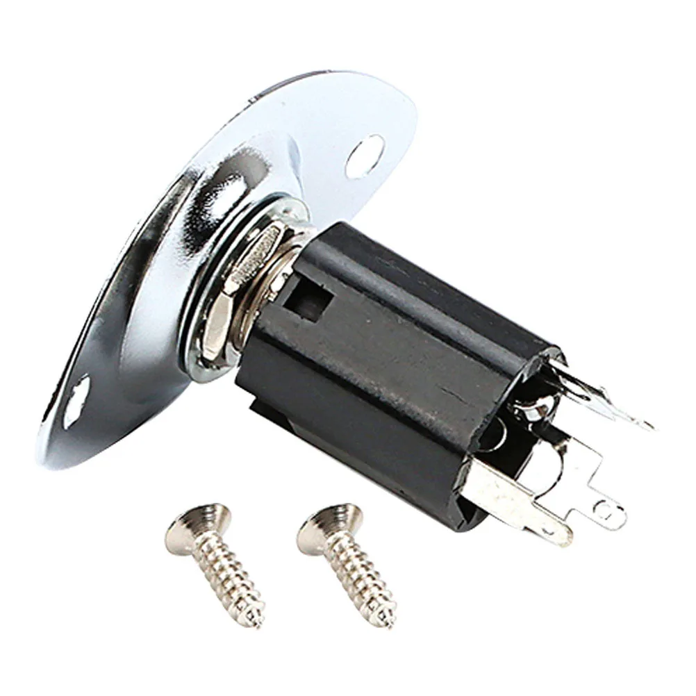 

1Set Guitar Endpin Jack Threaded Metal Stereo Output Socket Electric Guitar Pickup Plug Supply Fitting Accessory Noise-Free