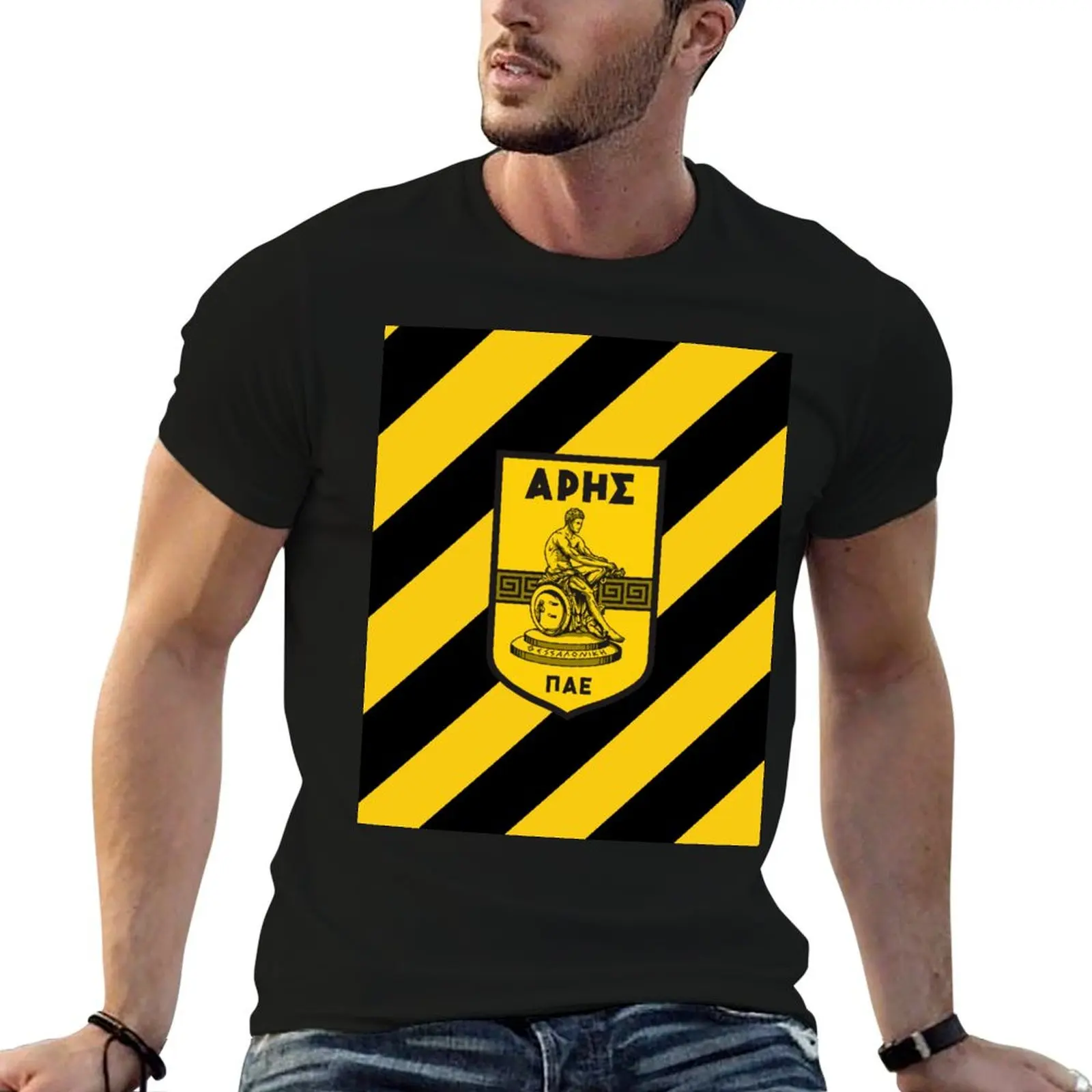 Aris Thessaloniki Football club T-Shirt blacks summer top plus size clothes oversized mens graphic t-shirts anime