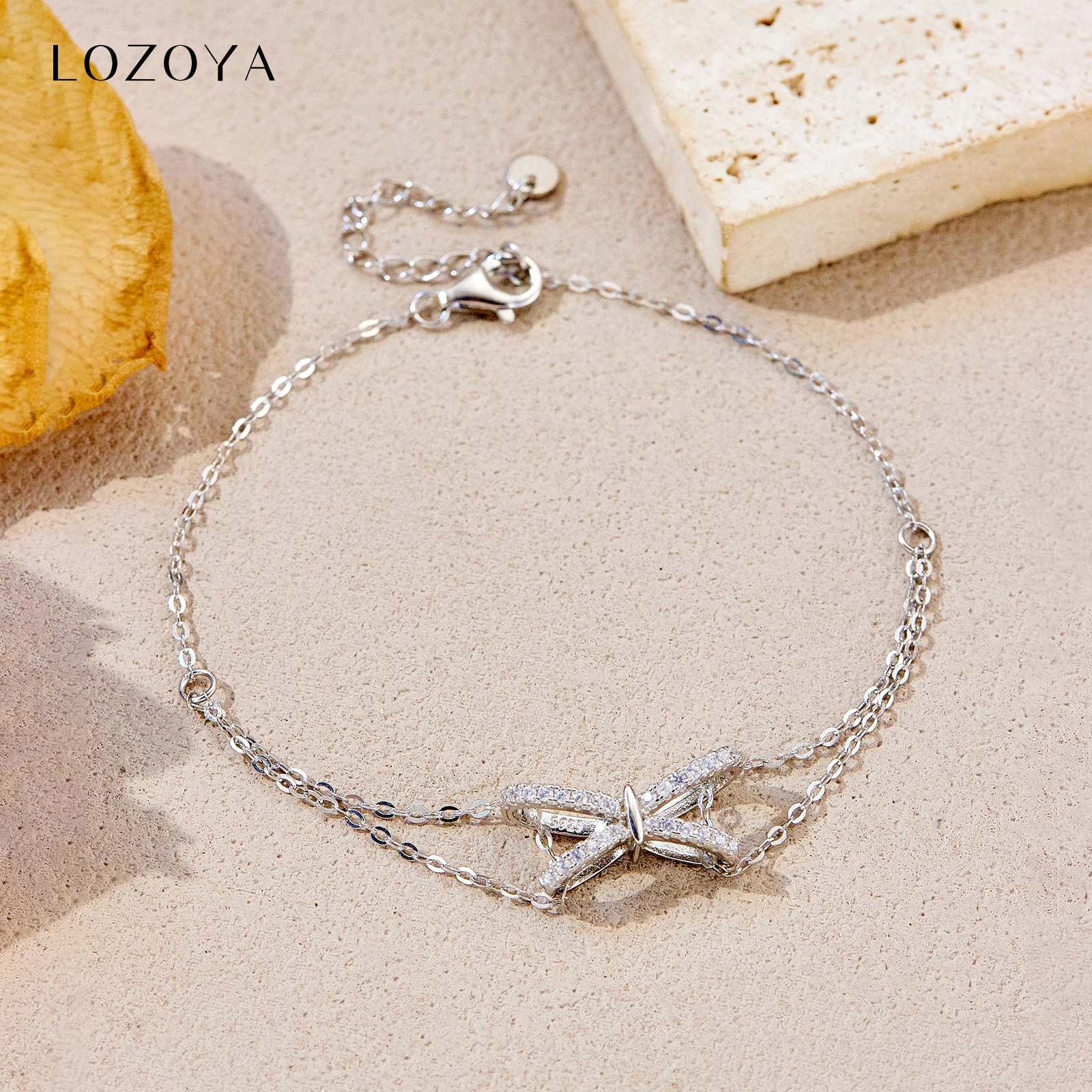 

LOZOYA 100% 925 Sterling Silver Gold Plated Irregular Butterfly Bracelet CZ Zircon 2025 Luxury Fine Jewelry Gift for Women