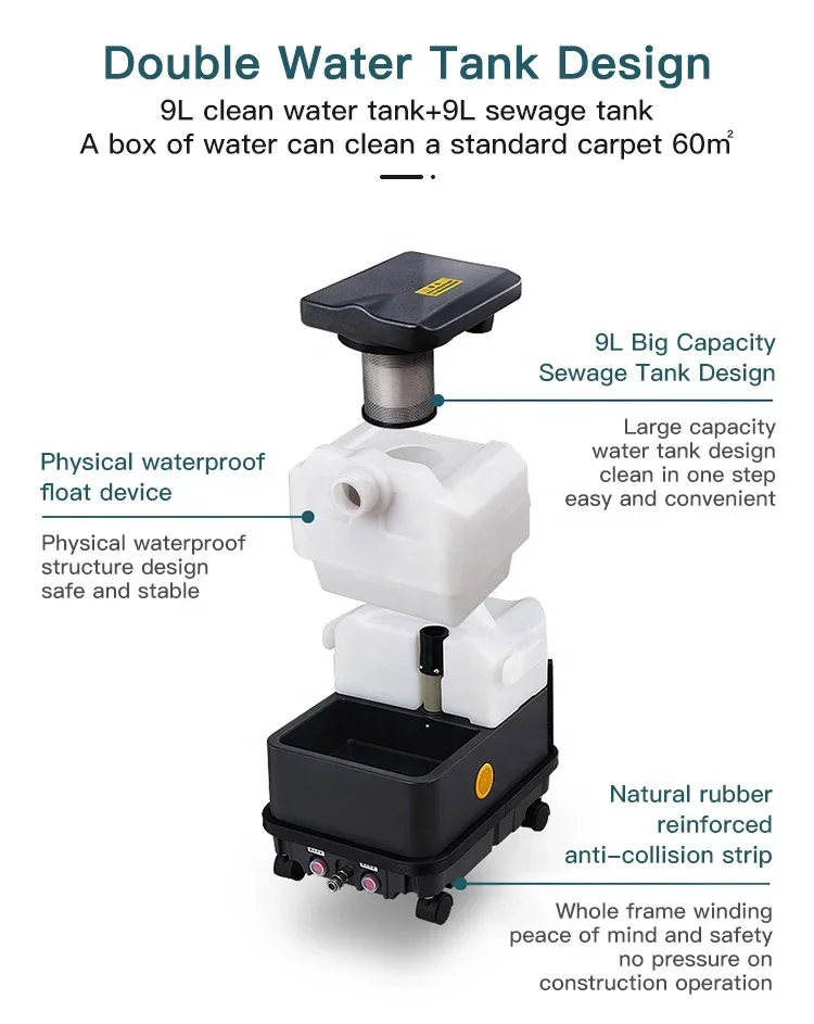 

Big Capacity Handheld Fabric Sofa Portable Carpet Cleaning Machine Wet Dry Vacuum Cleaner for Home