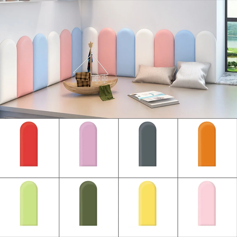 

1PC 20x50cm Bed Headboard Bedroom Decor Head Board Wood Wall Panels Home Decoration Tatami Anti-collision Soft Back Wall Mat