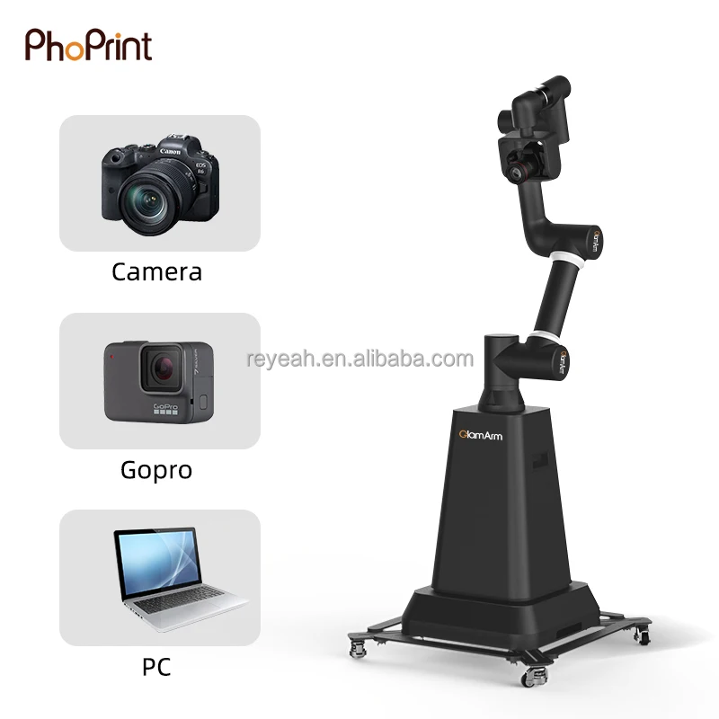 Phoprint Glambot bras robotique caméra cabine vidéo Glambot Photo stand Machine