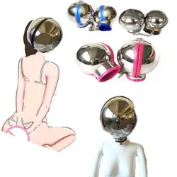 HotX Stainless Steel Heavy Duty Ball Helmet Boxing Gloves Handcuffs BDSM Head Hood Restraints  Adult Toys for Couple