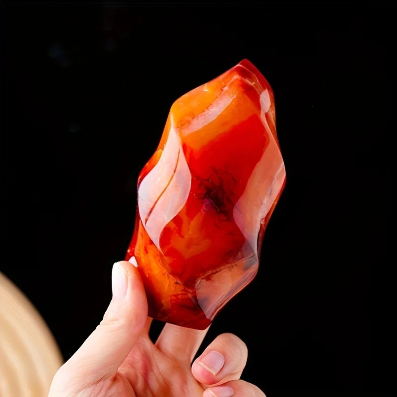 1PC Red Agate Torch Crystal,  Best Choice for Xmas and Thanksgiving Valentine'S Day, Graduation Ceremony Smooth Crystal Surface