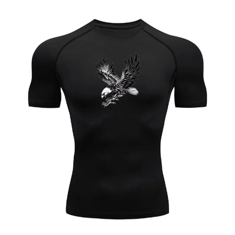 

Men's Compression Shirt Anime Print Gym Sport Quick Dry Gym TShirts Fitness Athletic Undershirts Elasticity Tops Tee Summer Male