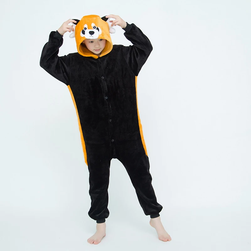 Girls Boys Cartoon Onesie Kids Children Cute Raccoon Animal Pajamas Kigurumi Cosplay Costumes For Christmas Halloween Party