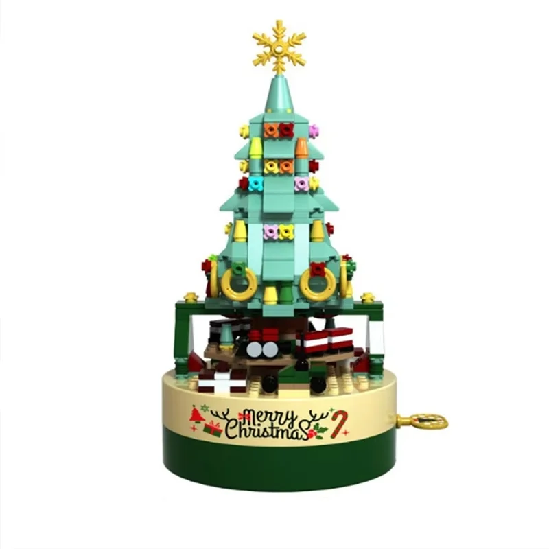 

2025 Christmas Tree Music Box Toys Building Kits Santa Claus for Kids Creative Assemble Present Choice for Holidays Kids Gifts