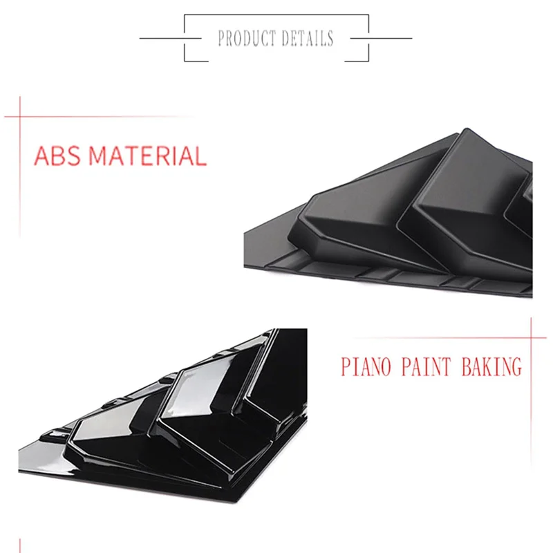 

For Hyundai Elantra 2021 2022 Car Rear Louver Window Side Shutter Cover Trim Sticker Vent Scoop ABS Accessories Glossy Black-T61