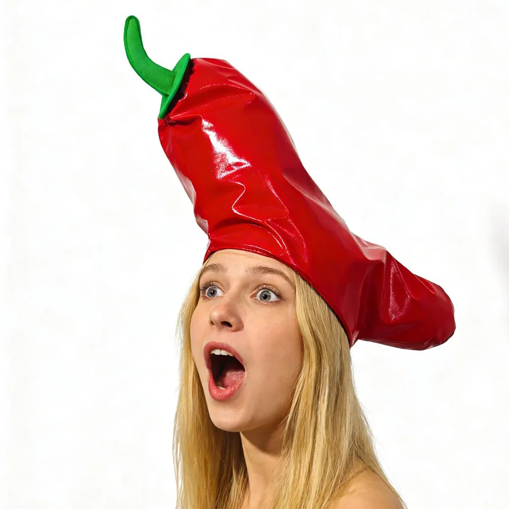 Chapéu de pimenta vermelha cosplay engraçado legumes forma chapéus carnaval halloween vestir-se festa traje adereços presentes