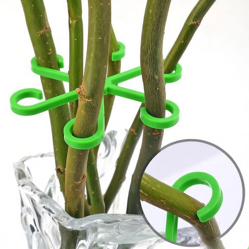 4Pcs/Set Of Plant Stem Support Clips Horticultural Plant Turtle Back Bamboo Support Fixator Hydroponic Tree Branch Fixation