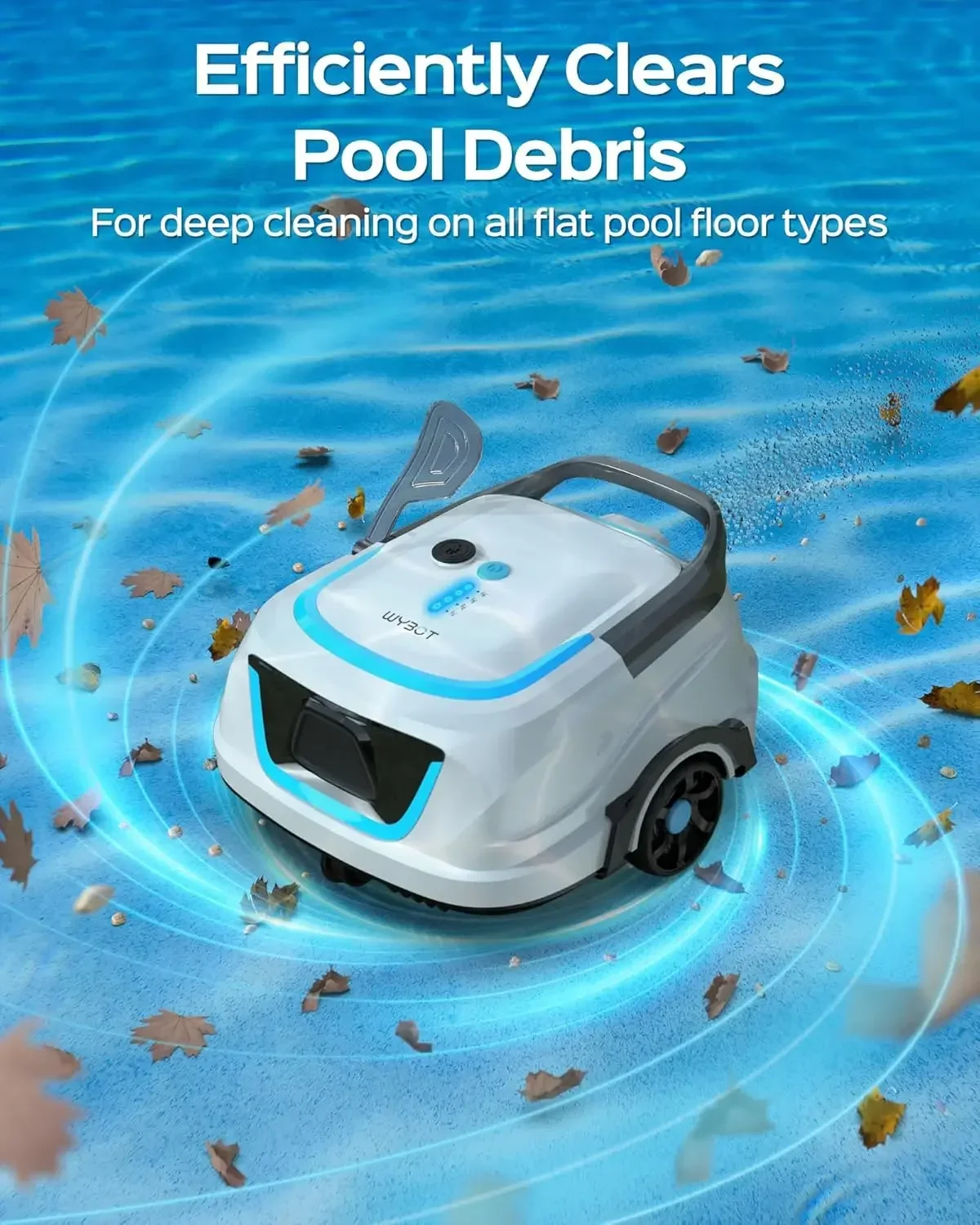 Aspirateur de piscine automatique sans fil, nettoyeur robotique, indicateur LED double livre, charge rapide, 120 minutes