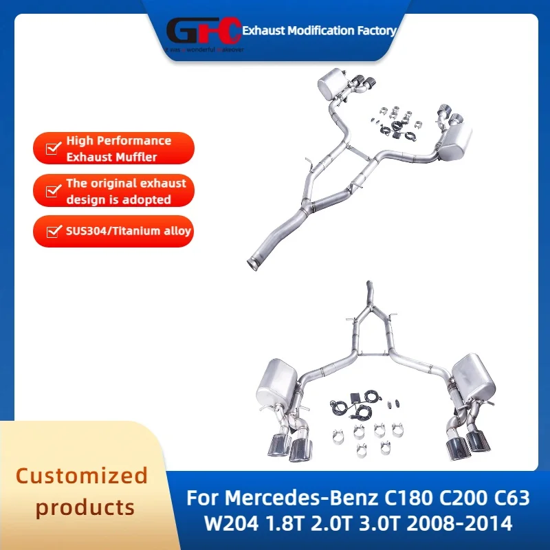 

Высокопроизводительная выхлопная система Catback Valvetronic из нержавеющей стали для Mercedes-Benz C180 C200 C63 W204 1.8T 2.0T 3.0T