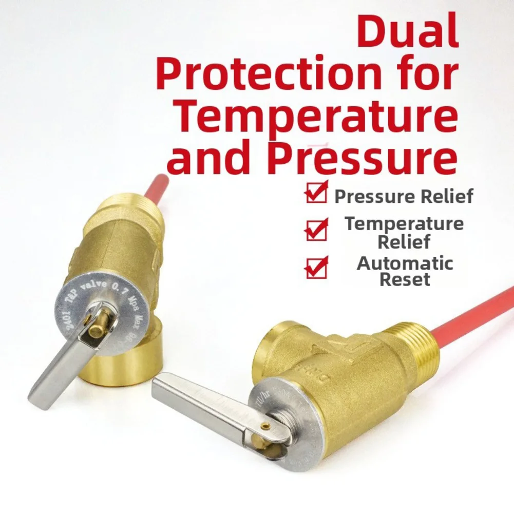 

00 DN15/DN20-150 PSI Brass Temperature Pressure Relief Valve For RV Water Heaters Pressurized WaterTank Car Accessories