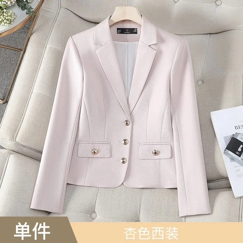 

2026 New Women's Suit Jacket Spring Autumn Long Sleeve Temperament Ladies Small Blazer Coat Be All-matchLady Outerwear