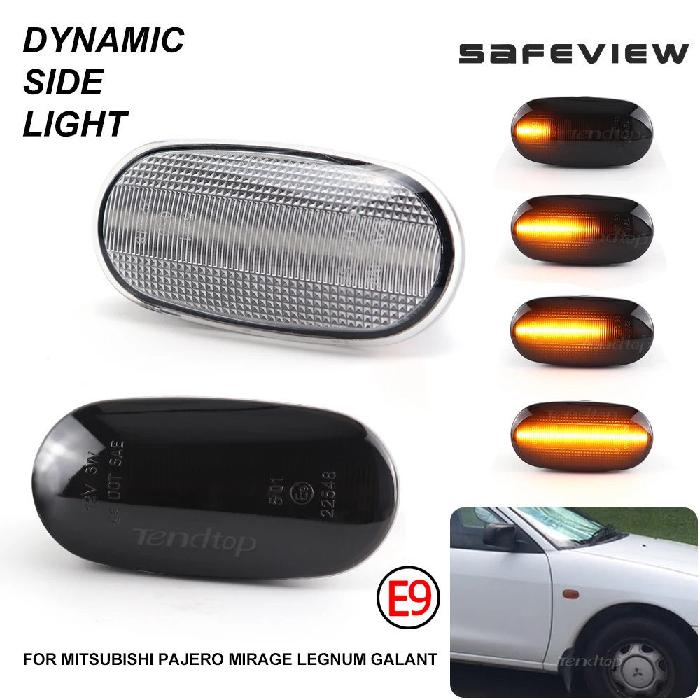 2x Dynamic Amber LED Side Marker Light  For Mitsubishi Lancer Pajero Mirag Galant 1998 1999 2000 2001 2002 2003 2004 2005