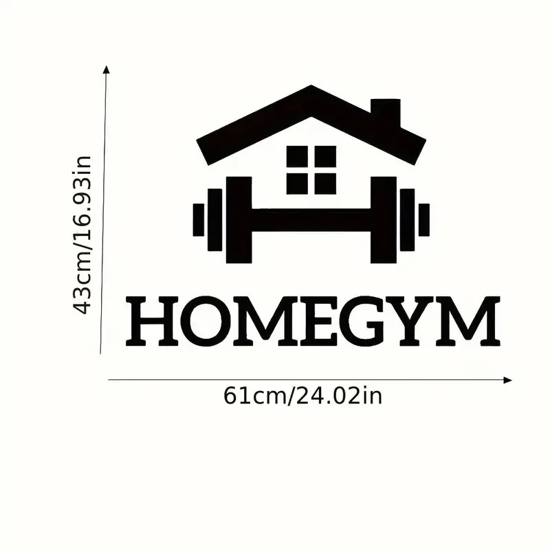1pc Creative Fitness Wall Sticker, Barbell Pattern Self-Adhesive Wall Stickers, Gym Home Decoration Wall Stickers, Removable Sti