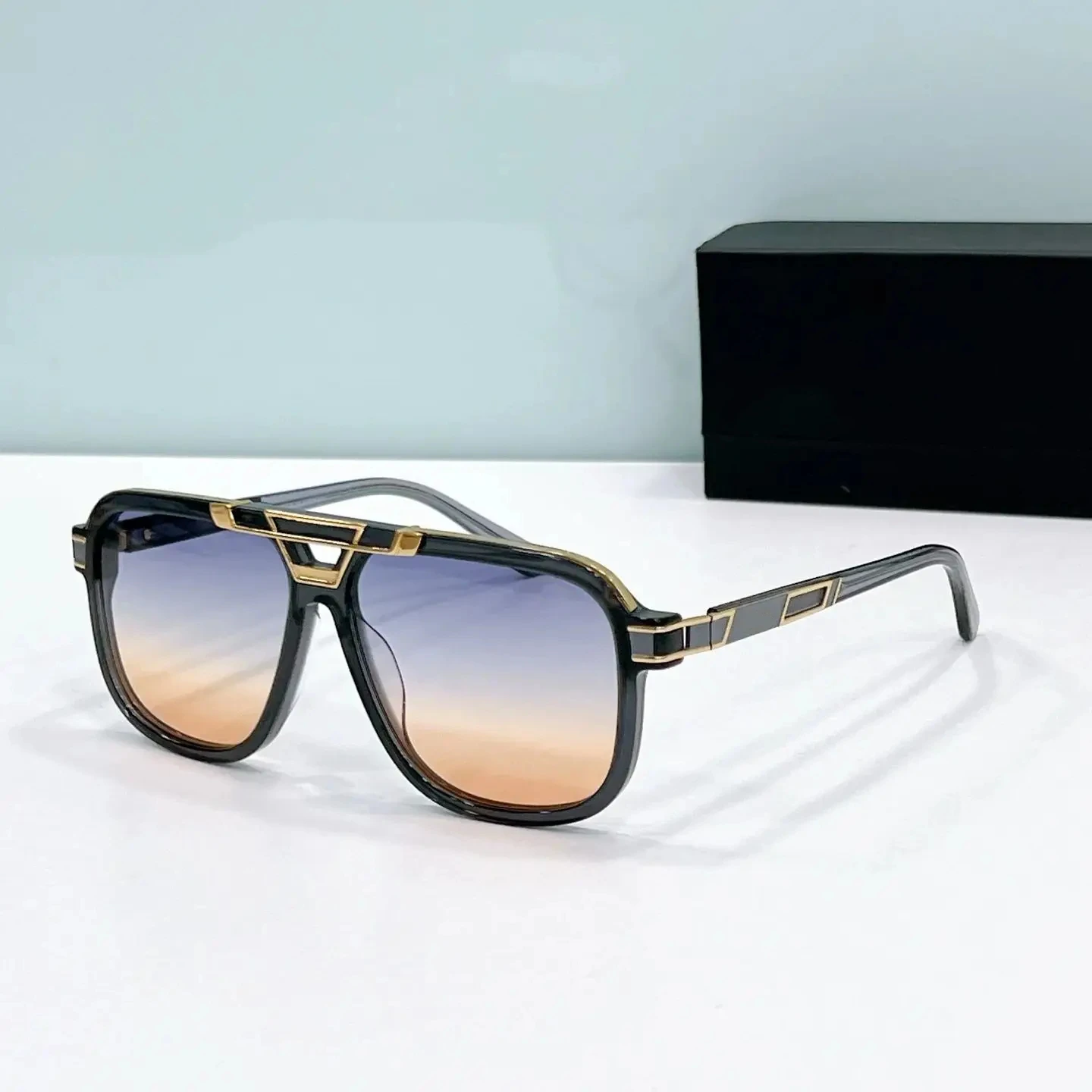 

Original MOD8044 Popular Business UV400 Polarized Men Sunglasses Luxury Design Alloy+Acetate Frame Square Women Couple Eyewear