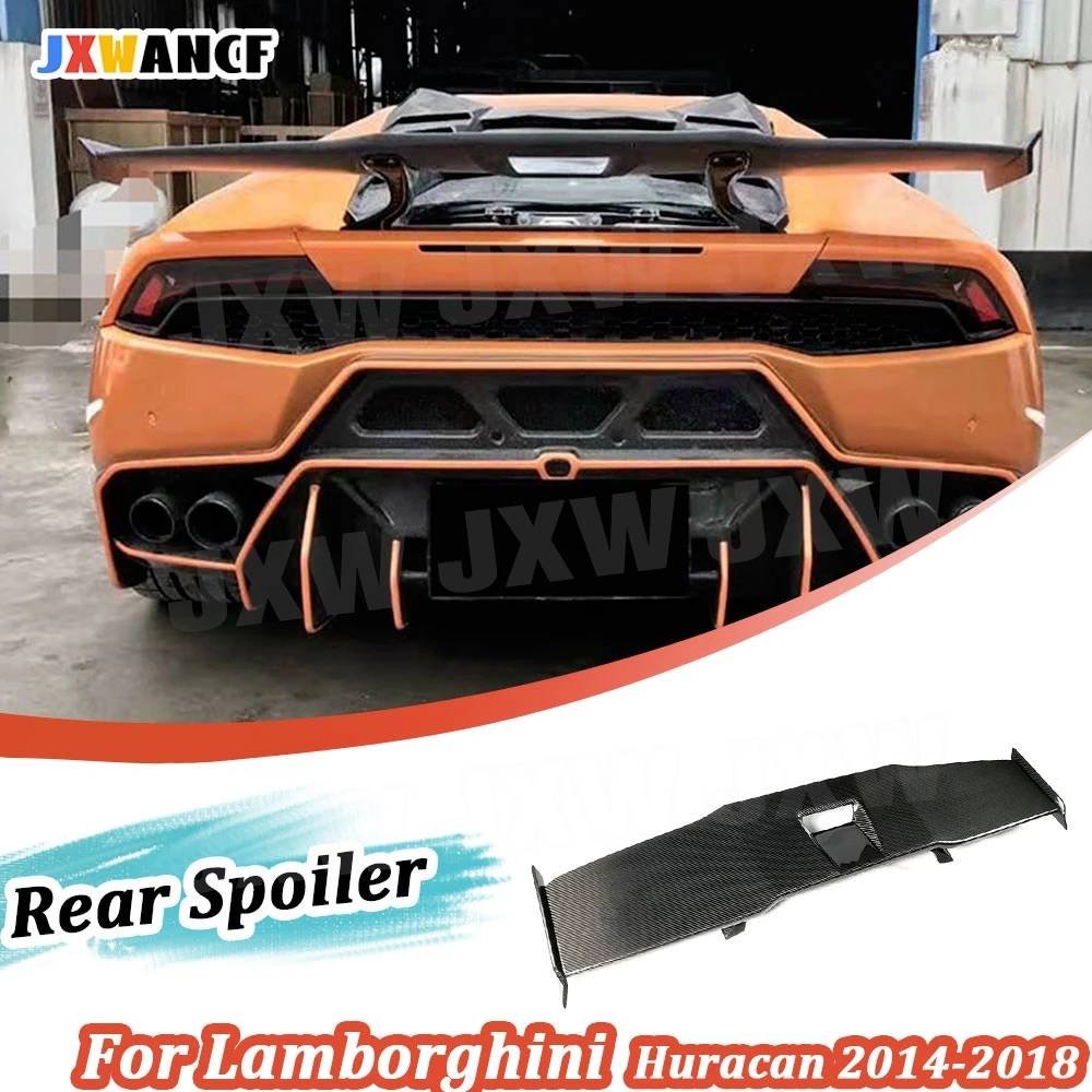 Alerón trasero de fibra de carbono seca JXWANCF para Lamborghini Huracán LP580 LP610 2014-2018, estilo S, alerón de carreras GT para maletero, labio trasero para cajuela