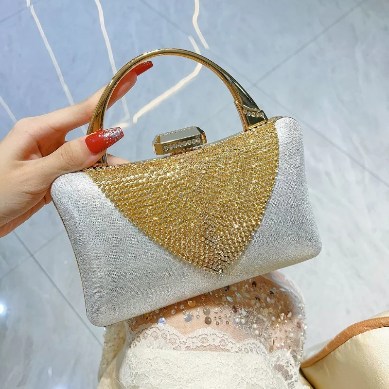 2025 New Luxury Dinner Bag With Diamond Banquet Bag Temperament Dress Chain  Shoulder Crossbody Bag Handbag Women's Prom Handbag