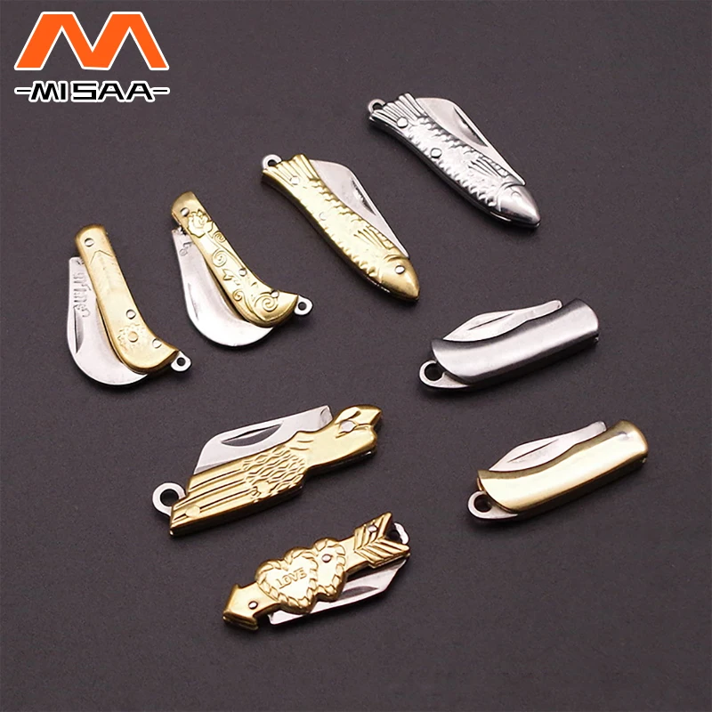 Mini Pocket Folding Knife Utility Knife Portable Self-Defense Keychain Kitchen Knife Craft Wrapping Box Paper Envelope Cutter