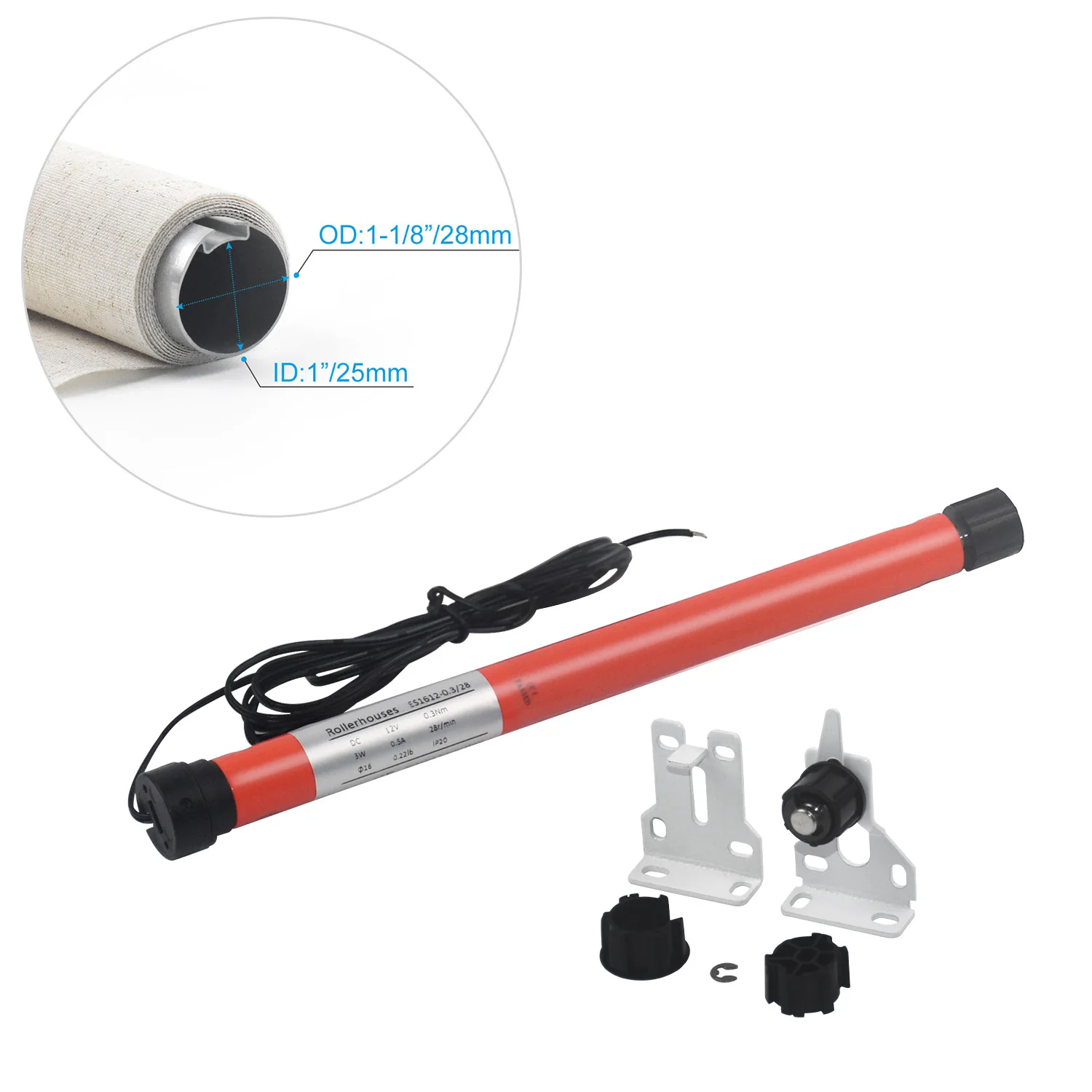 Roller Room ES1612 - DC12V スイッチ制御電動ローラーブラインド