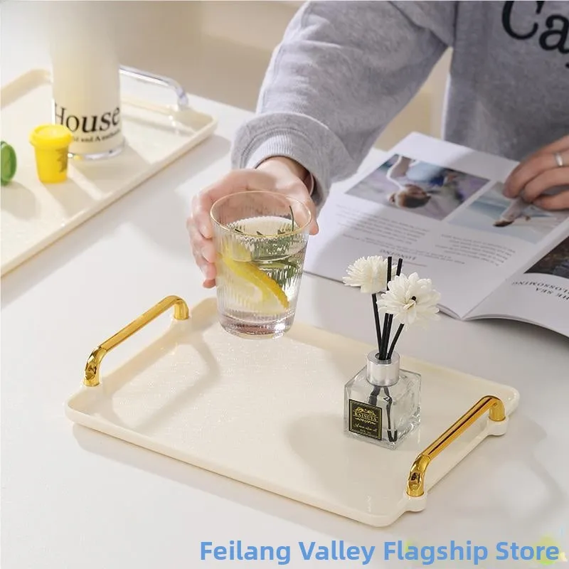 

Скандинавский поднос для чая Sle, прямоугольная чайная чашка для гостиной, поднос для чашки воды, роскошная тарелка для салона красоты, отель, бренд Fly Blue Valley