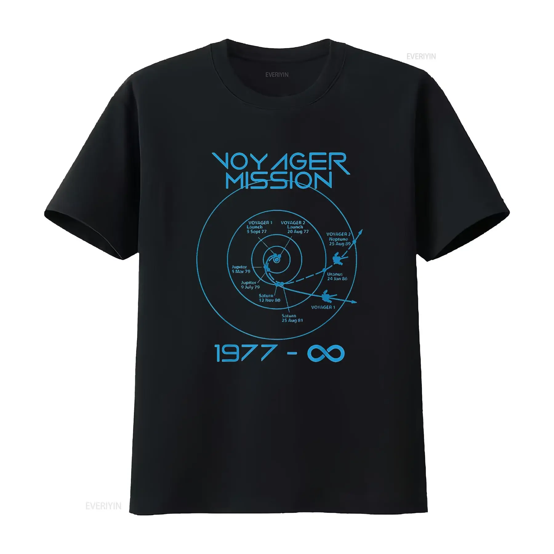 Womens Voyager 1 2 Probes Outer Space Exploration Trajectory T Shirt Black 2XL vintage Washed Stretched Top For Everyday Wear