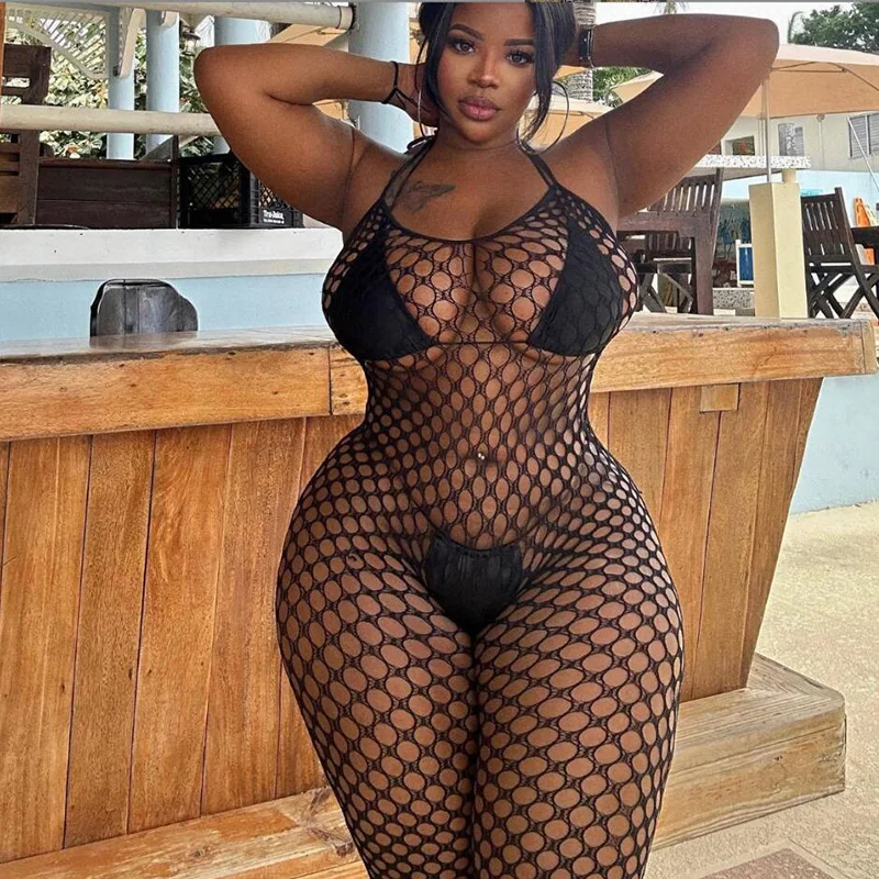 Fishnet Bodystocking Hollow Out Temptation Mesh Lenceria Women Sexy Lingerie Underwear Erotic Outfit Kit