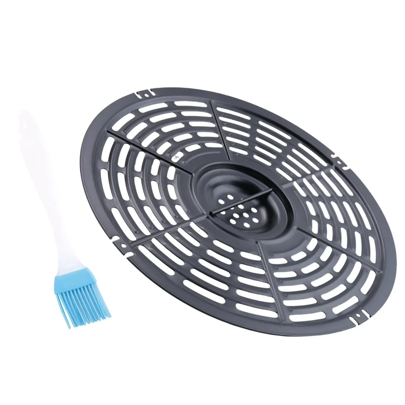 A005-2X エアフライヤーラック部品、エアフライヤーパン用グリルプレートノンスティックエアフライヤーアクセサリーラックブラシスチームラック付き