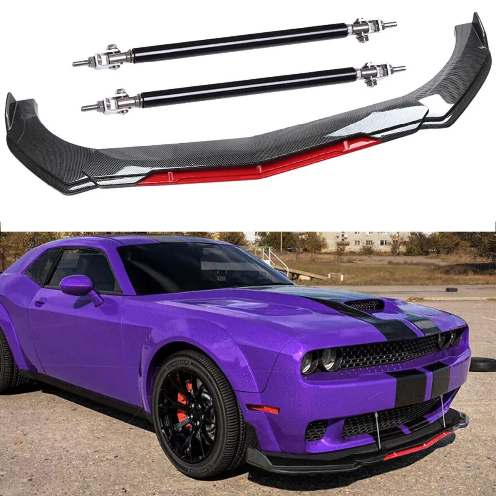 

For Dodge Challenger RT Car Front Bumper Chin Lip Spoiler Splitters Carbon Fiber United States