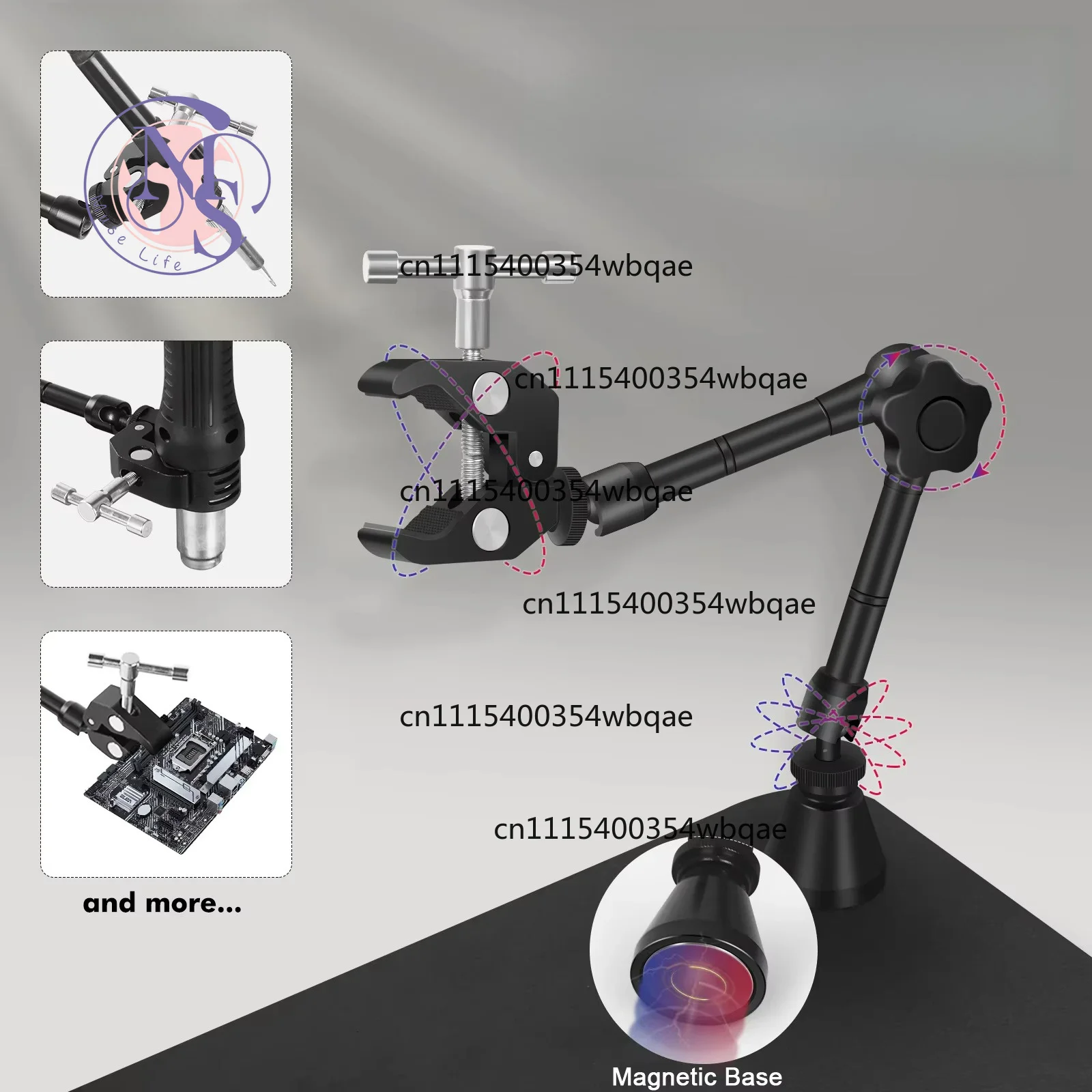 ZOCI- Magnetic Helping Hands Soldering Clamp Metal Flexible Arms PCB Clip For Hot Air Gun PCB Holder Desoldering