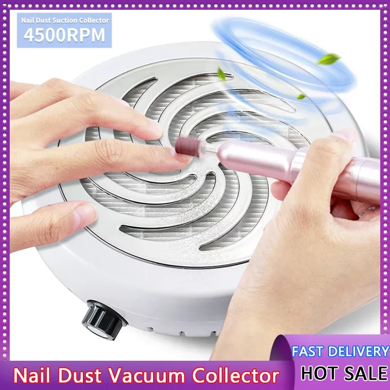 

Супер всасывающий пылесборник для ногтей, 45000 об/мин, мощный пылесборник для ногтей, вентилятор для маникюра, пылесос и фильтр