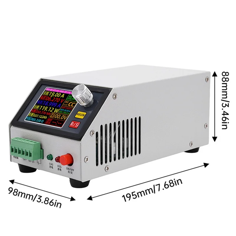 Probador de carga electrónico con pantalla a Color de alta definición CC de 2,4 pulgadas Anti-Over Power, DC0-150V, pantalla de 20A 150W Control numérico CC