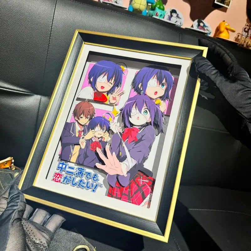 

Love, Chunibyo & Other Delusions Rikka Takanashi 3D Paper Sculpture Art with Display Stand - Anime Wall Decor, Gift for Fans