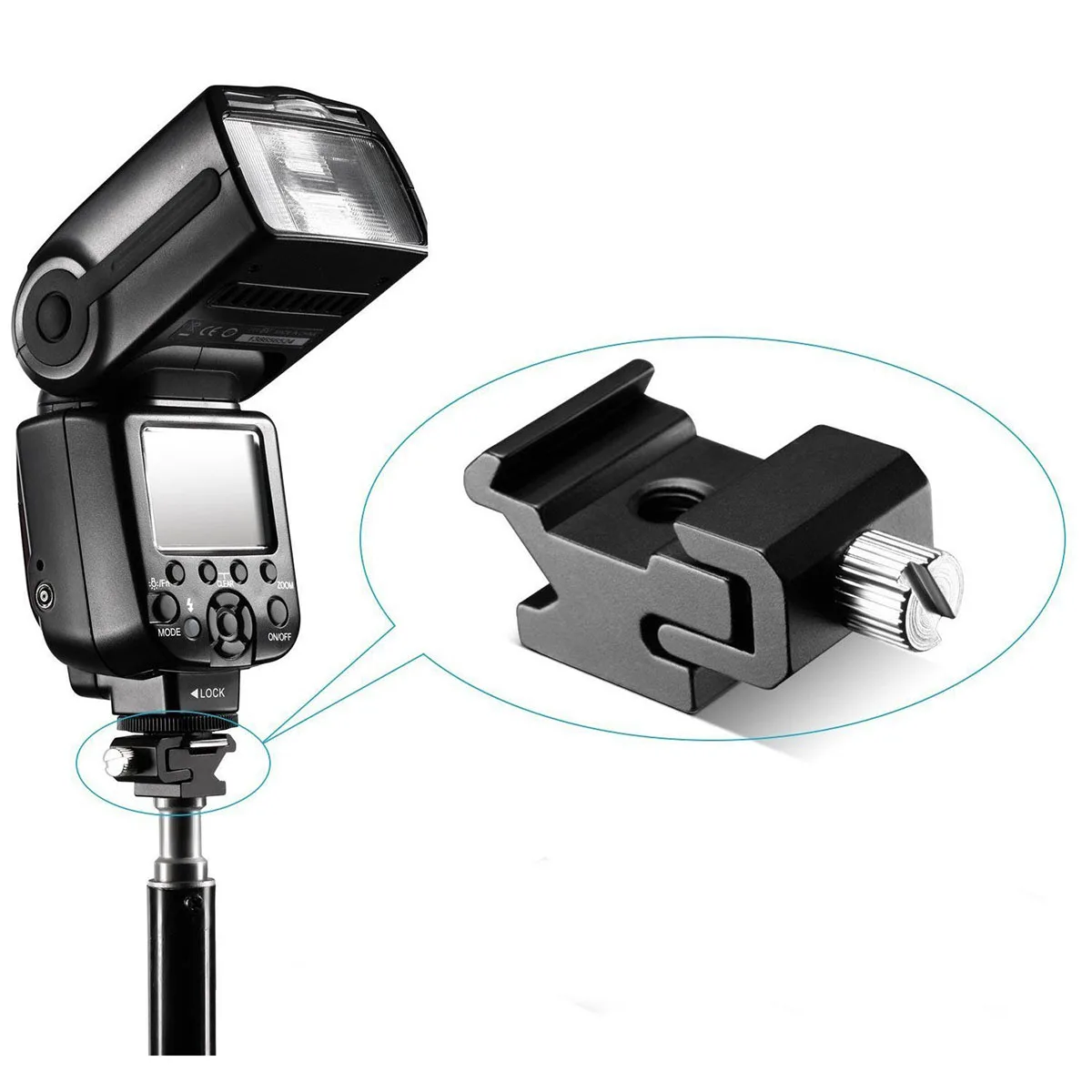 

4pcs Metal Cold Shoe Flash Mount Adapter 1/4 Inch Tripod Screw Aluminum Alloy Sturdy Clamp Compatible With Most Flashes