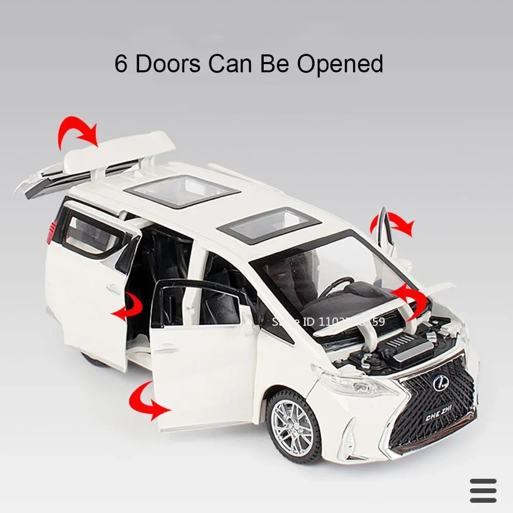 1:32 LM300H LX570 モデルカー 合金ダイキャストミニチュア車両玩具 サウンドライト ドア開閉 プルバック式 子供向けフェスティバルギフト